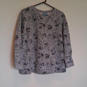 Classic Elements Gray Floral Sweatshirt